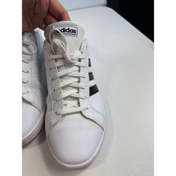Adidas Grand Court Base White Black  10 Sneakers Mens Shoes Comfort Casual - Picture 5 of 8